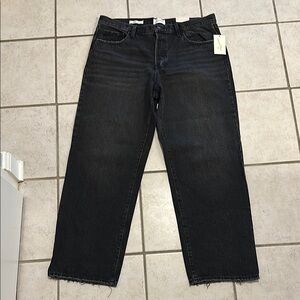 Women’s Mid-Rise Baggy Black Jeans